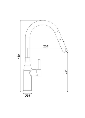 G4398-43 кухня одноваж. висувний вилив лат. Ø35 (сатин золотий) {8} GAPPO (371881943)