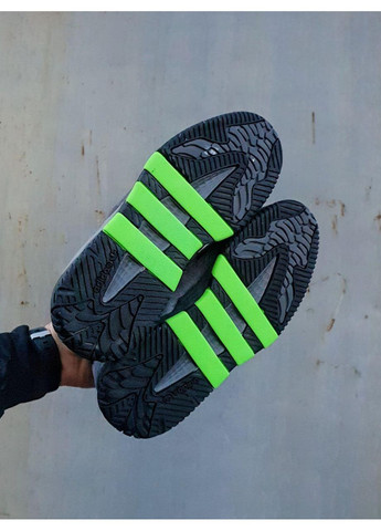 КРОССОВКИ ЖЕНСКИЕ ADIDAS NITEBALL GRAY BLACK LIME АДИДАС НАЙТБОЛ No Brand чёрные демисезоны (369389583)
