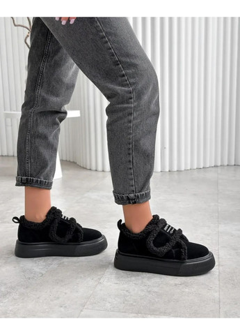 Зимові кросівки тедді, зимові кріпери, жіночі кросівки на зиму код 2297 ITTS чорні зими (362045518)