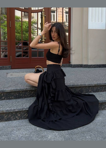 Черная повседневная, коктейльный, вечерний, кэжуал женская юбка FINO Mode