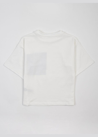 Молочная летняя детская футболка оверсайз молочная "сила природы" KRAKO