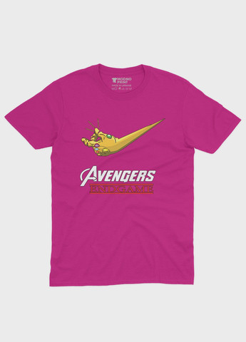 Розовая демисезонная футболка для девочки с принтом супергероями - мстители (ts001-1-fuxj-006-025-001-g) Modno