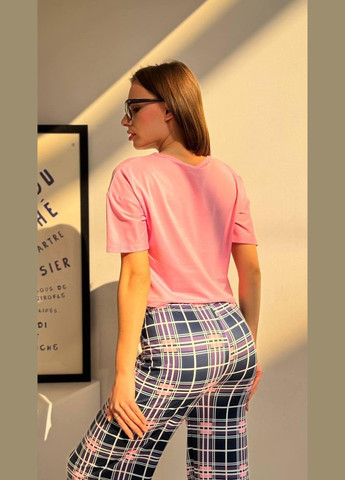 Рожева всесезон піжама жіноча рожева футболка та штани футболка + штани No Brand Жіночі піжами