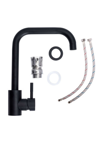 Комплект: Мойка 6550 LOTOS черная + Смеситель BG77 черный + Сифон 1041 Valeso (362209918)