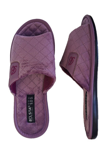 Сиреневые тапочки женские велюровые открытые Белста