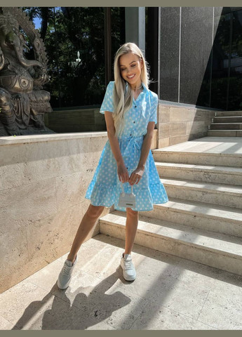 Голубое платье весна/лето ткань софт No Brand