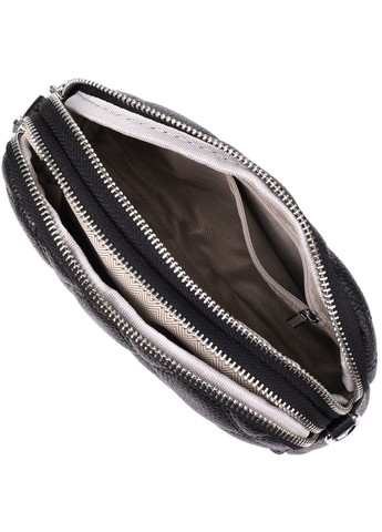 Стильна сумка прошита ромбами з натуральної шкіри 22930 Чорний Vintage (356452189)