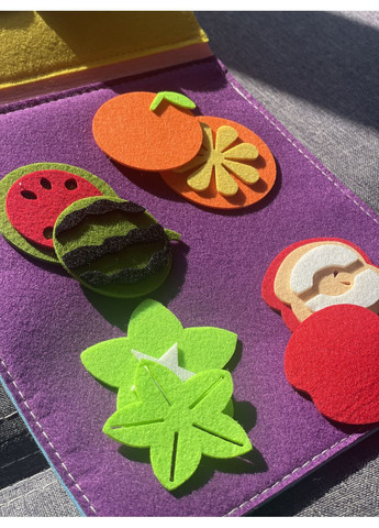 Дитяча інтерактивна розвиваюча фетрова книга бізібук «Веселка 2» для дітей від 2 до 5 років No Brand (366971251)