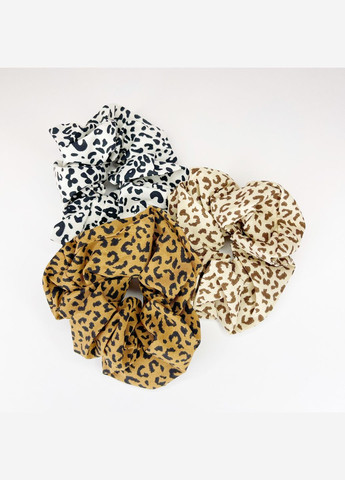 Резинки для волос Леопардовые трикотажные с черними пятнами 12 см Finding (315799650)