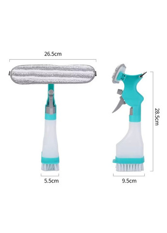 Двосторонній склоочисник 4в1 скребок губка та щітка універсальний ручний очищувач для вікон дзеркал скла з розпилювачем води No Brand (361161874)