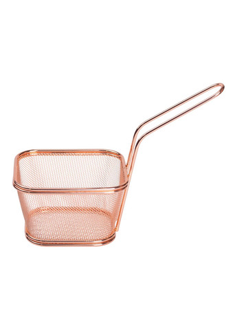 Кошик сервірувальний для фрі та снеків 13х11х7 см з гальванічним покриттям, рожеве золото No Brand (328441519)