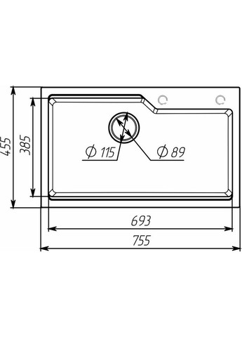 Гранитная мойка для кухни NIKA 7545 матовая. Valeso (358059550)