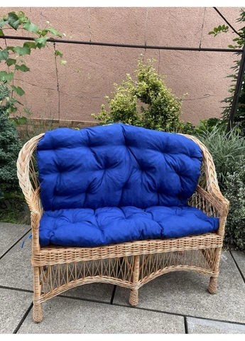 Диван плетений із лози із синьою накидкою No Brand (381468095)
