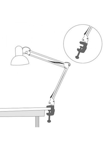 Настільний світильник DE1430ARD на струбцині під лампу Е27 чорний (01961) Ardero (305756040)