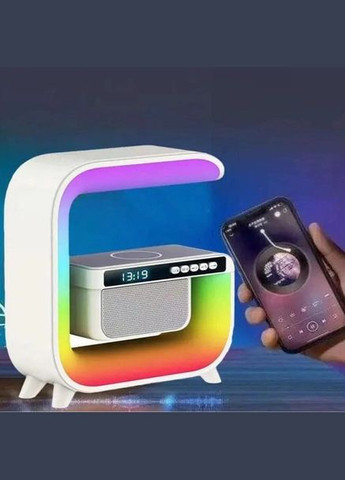 Ночной аккумуляторный RGB G3 с беспроводной зарядкой 15W и Bluetooth колонкой 3W Настольная смарт лампа China (313110892)