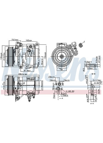 Компрессор кондиционера TOYOTA PREVIA/ESTIMA (R3#, R4#) (00-) 2.4 I (NI 890332) Nissens (354337406)