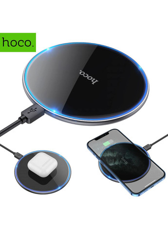 Бездротова зарядка CW6 Premium Pro 15Вт для телефону та навушників Magsafe Чорний Hoco (318508227)
