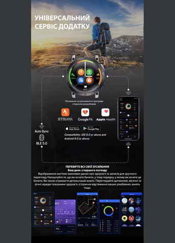 Умные противоударные, тактические смарт часы для военных Cross Fit 3 с GPS, компасом, барометром, высотомером North Edge (333695260)