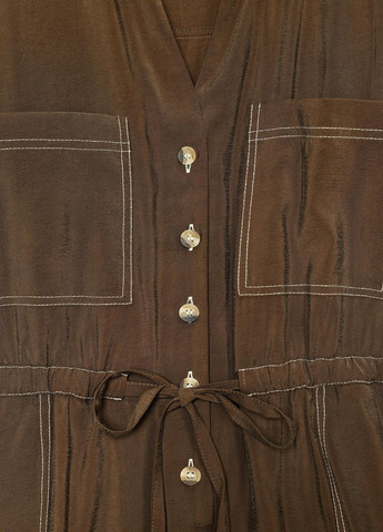 Комбинезон Zara однотонный коричневый повседневный