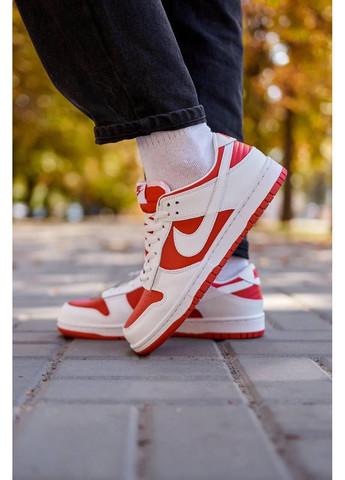 Білі Осінні кросівки чоловічі nike sb dunk low retro red white найк сб данк No Brand