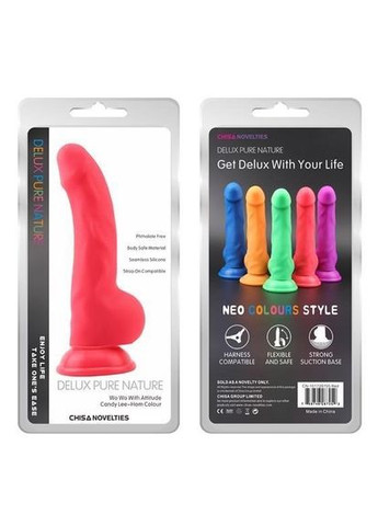 Фаллоимитатор силиконовый на присоске - Delux Pure Nature Carl.L Red Drive - Фаллоимитатор силиконовый с мошонкой Chisa (336946262)