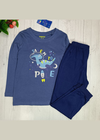 Синяя всесезон пижама для мальчика лонгслив + брюки Lupilu