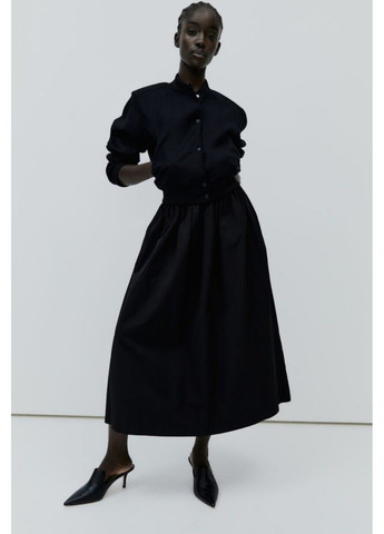 Чорна літня жіноча лляна куртка бомбер н&м (56836) xs чорна H&M