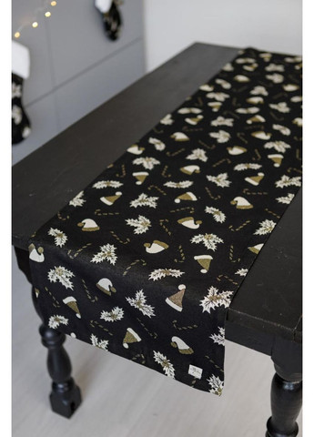 Раннер на стол жаккардовый 40х180 см Шапочки на черном. Прованс (366969922)