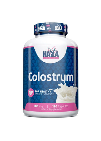 Натуральна добавка Colostrum 500 mg, 120 капсул Haya Labs (293479724)