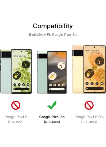 Захисне скло для Google Pixel 6a (6.1"), 2 шт + захист камери, HD-прозоре, легке встановлення JeTech (322615373)