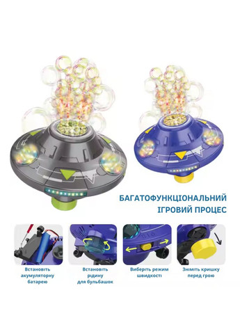 Генератор мильних бульбашок на акумуляторі, іграшковий генератор для мильних бульбашок для дітей, сірий No Brand (346530662)