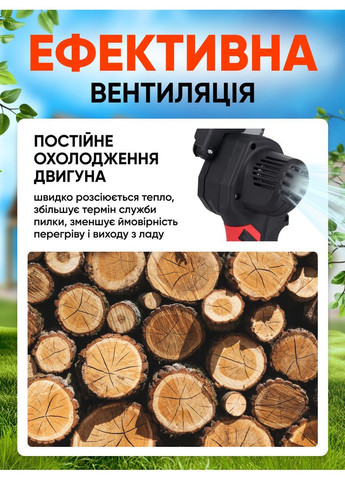 Пила акумуляторна ланцюгова міні пилка електрична для обрізки дерев розпил дров чорна 2 акумулятори Grand TWZ (362026411)