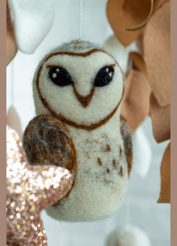 Дитячий музичний мобіль на ліжечко для немовлят WooolyWool «Сова» з 35 мелодіями No Brand (342757821)