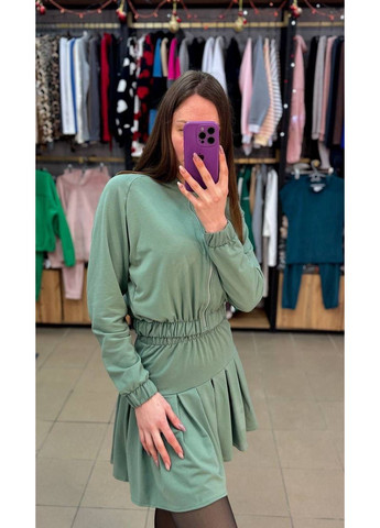 Костюм (бомбер, спідниця), колір Оливковий No Brand (361120337)