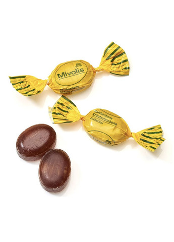 Пастилки для горла з екстрактом 20 трав, без цукру Bonbons Kräuterbonbons zuckerfrei 125 г Mivolis (369653552)