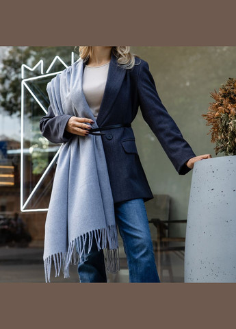 Кашеміровий однотонний шарф "Жасмін" Сірий 104006 Cashmere (322502063)