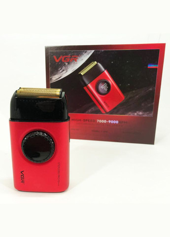 Електробритва V-378 RED шейвер, подвійне лезо, регулювання потужності 7000-9000 RPM. Колір: червоний VGR (364664271)