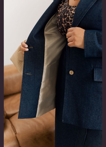 Синий женский пиджак Minova однотонный - демисезонный