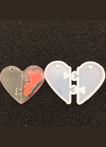 Набір форм для епоксидної смоли Молди підвіски половинки серця Білий 6.5 см х 4 см х 0.6 см Finding (316660086)