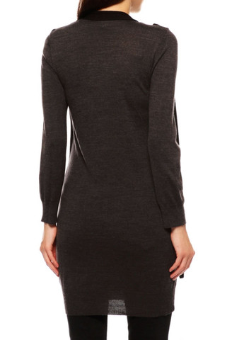 Сіра повсякденний, кежуал вовняна сукня-туніка сукня светр Deha однотонна