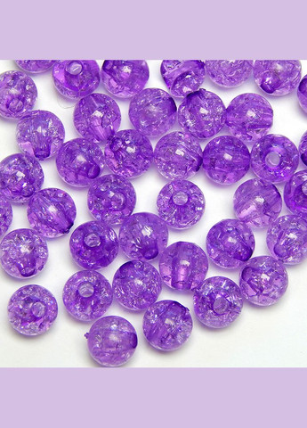 Намистини "Бите скло", акрилові, 8 мм, фіолетові, 30 шт No Brand (340485430)