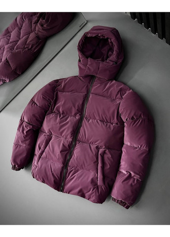 Бордовая зимняя куртка мужская зимняя плащевка бархат на био пуха No Brand