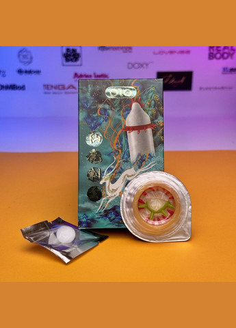 Презервативы Dragon с усиками 16 см 1 шт. в упаковке + шарик силиконовый OLO (322769446)