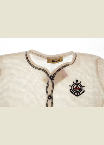 Комбінований зимовий в'язана кофта для хлопчика з якорем білий. 62 см (36222) пуловер BABYKROHA