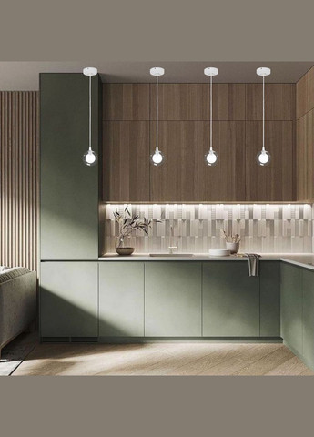 Підвіс зі скляною 10см кулею (61-P100F-1 WH+CLWH) No Brand (370070422)