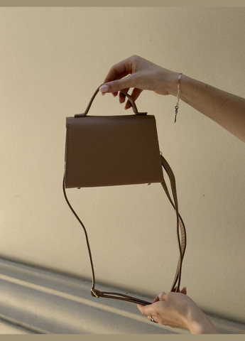 Женская сумка 7904 кросс-боди бежевая No Brand (303322981)