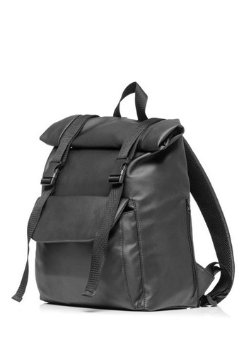 Рюкзак ролл унісекс RollTop Milton чорний з клапаном Sambag (302519026)