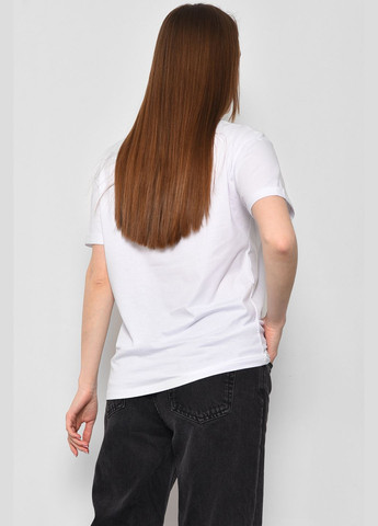 Черная летняя футболка женская белого цвета Let's Shop