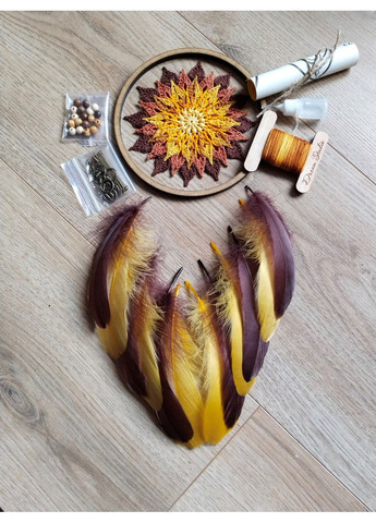 Авторський еко-набір "Ловець снів "Золота осінь" з покроковою інструкцією Dream Studio (363057487)