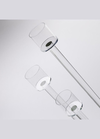 Підсвічник скляний на 3 свічки 16×57 см підсвічник декоративний прозорий на ніжці HP-4-15 Yiwu (329375884)